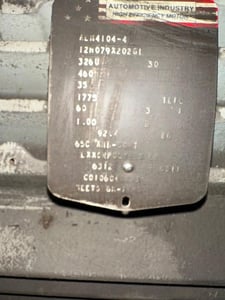 35 HP 1775 RPM Baldor, Frame 326U, 460 Volts, Squirrel Cage, electrically OK