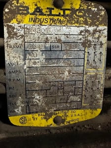 40 HP 1750 RPM Baldor, Frame 364U, 208-230/460 Volts, Squirrel Cage, electrically OK