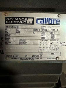 40 HP 1765 RPM Reliance, Frame 324T, 230/460 Volts, Squirrel Cage, electrically OK