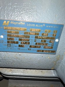 40 HP 1785 RPM Mangnetek, Frame 324T, 230/460 Volts, Squirrel Cage, Refurb