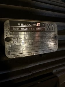 50 HP 1770 RPM Reliance, Frame 326T, 460 Volts, Squirrel Cage, electrically OK