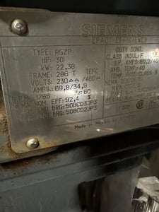 50 HP 1770 RPM Reliance, Frame 326TSC, 230/460 Volts, Squirrel Cage, Refurb