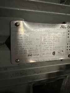 50 HP 1770 RPM Seimens, Frame 326T, 230/460 Volts, Squirrel Cage, Refurb
