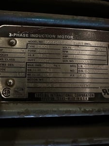 50 HP 1770 RPM Toshiba, Frame 326T, 460 Volts, Squirrel Cage, electrically OK