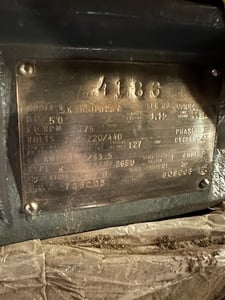 50 HP 1775 RPM General Electric, Frame 365U, 208-220/440 Volts, Squirrel Cage, Refurb