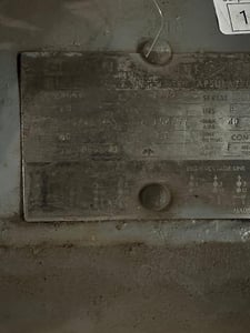 60 HP 1775 RPM General Electric, Frame 364T, 230/460 Volts, Squirrel Cage, electrically OK
