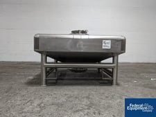 GEA #G1887-A03-010, Gea Steel Powder Bin, Cone Bottom, inlet/outlet valves, Forklift Provisions, 2005