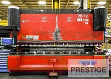 242 Ton, Amada #HDS-2204NT, 8-Axis servo hydraulic hybrid CNC press brake, 14' overall, #43463