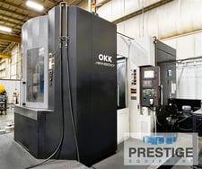OKK #HM-600, 4-Axis, Fanuc 310i, 31" X, 30" Y, 32" Z, 25" pallets, 2 APC, 60 automatic tool changer, 13000