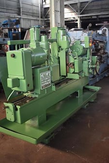 6.25" x 51" Hey #3, automatic double end facing & centering machine, centering heads, (2) 7.5 HP (each)