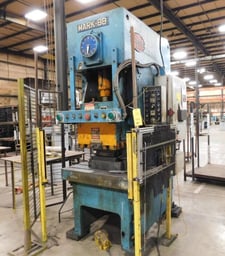 86 Ton, Heller/Sutherland #Mark-88, single crank hydraulic gap frame press, 5.9" stroke