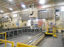 Rambaudi, 5" Axis vertical double column traveling gantry bridge mill w/nutatin spindle