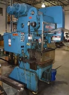 45 Ton, Bliss #C45, variable speed OBI press, air clutch & brake, 3" stroke, 12-1/4" Shut Height, 7.5 HP