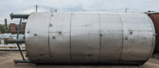 6600 gallon Santa Rosa, Stainless Steel jacketed storage tank, 96" dia. x 202" straight side, dish top, cone