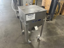 Material storage bin, AEC, with casters, includes port for wand, sight glass, new, 2024