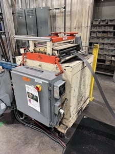 20" x .065" Rowe #R20, motorized straightener, 7 roll, cabinet on casters, forward / reverse, loop Control