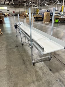 30" Wide, Molding Automation Concepts, Incline Cleated Belt Conveyor, 20mm Cleats, 180" Long Conveyor, 23