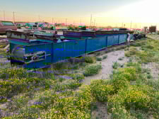 24" wide x 55' long, Industrial Material Handling belt conveyor, 1.5 HP, 32" high, 1999