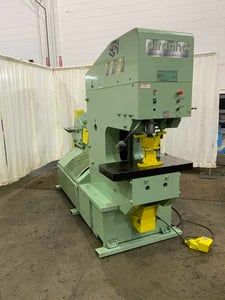 6" x 6" x 5/8" Piranha #PII-140, hydraulic ironworker, 140 ton, 20 HP, joystick controls