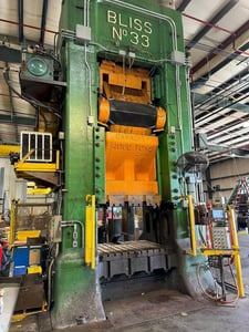 4000 Ton, Bliss #No. 33, Knuckle Joint Press, 12" Str, 27.5" Shut Height, 12 SPM, 70" x 60" Bed