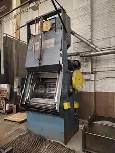 5 cu.ft. Wheelabrator, steel belted tumblast, pneumatic door, Farr dust collector, 15 HP belt driven wheel