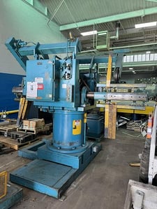 7500 lb. Rowe #7530-DSJ-DE, double end uncoiler with coil car, 30" mandrel length, 60" outside dimensions