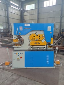 5.5" x 5.5" x 1/2" Ficom #H-90, Ironworker, 90 Ton, 7.5 HP, 14" Throat, Punch Station, Bar Shear, 2023