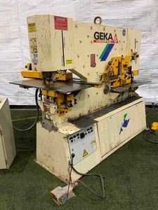 6" x 6" x 1/2" Geka #Hydracrop-SD110, Ironworker, 110 Ton, 24" Throat, 3" Stroke, 7.5 HP, 2003