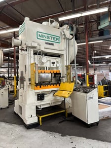 150 Ton, Minster #P2-150-54, straight side punch press, 6" stroke, 23" Shut Height, 4" adj., 45-90 SPM, 60