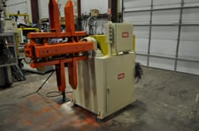 10000 lb. Rowe #10030-DSL, uncoiler, 38" mandrel, 72" outside dimensions, 17"-21" powered expansion, 4-arm