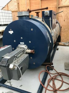 40 HP Turbopower #SBHE-500A-TP, Steam Boiler, 500 gal., 150 psi, 1595000 BTU/hr., 460 V, 2002