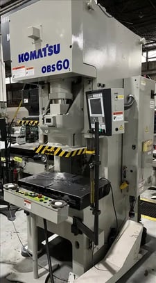 66 Ton, Komatsu #OBS60-34, 3.54" stroke, 11.8"die height, 75-150 SPM, 35.4"x21.7"x5"bolster