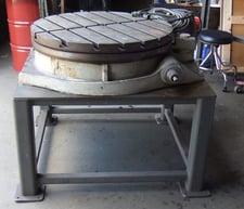 36" Kearney & Trecker, rotary table, retrofit w/ Fanuc servo motor for slow feed, condition V good, VFD /
