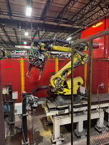Fanuc, R-2000iC/165F, robot with R-30iB 7th & 8-Axis control on 3 meter RTU with Servo spot weld gun, 2016