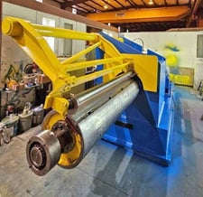 50000 lb. Paxson, recoiler, 60" capacity, 20" diameter drum w/ pads, 84" OD, powered clamp & expansion, 48"