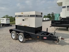 30 KW Multiquip #DCA40SSKU4F2, trailer mounted, Tier 4, sound attenuated enclosure, 120/240/208/277/480