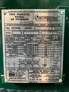 1000 KVA 13200Y/7621 Primary, 440Y/254 Secondary, 3 phase, Padmount Transformer