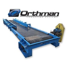 36" wide x 29' long, Orthman belt conveyor, 3 HP motor, 1760 RPM, Dodge TA215 speed reducer