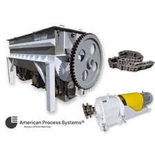 120 cu.ft. American Process Systems #DRB-120, double ribbon sanitary blender, 75 HP, 44" W x 120" L x 52" D