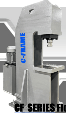 35 Ton, Magnum #CF35M, hydraulic C-frame press, 10" stroke, 16.3" daylight, 6.3" Shut Height, 8" throat, 19"