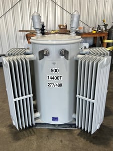 500 KVA 14400/24900 Primary, 277/480 Secondary, Howard, oil-filled, 1-phase (3 available)