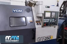 YCM #GT-250B, CNC lathe, 21.6" swing, 10" chuck, 2.9" bar, 27.1" centers, 13.7"dia., 20.2"lgth, 20 HP, 3500