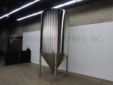 6000 Gal. JVNW Inc. #150BBL, Stainless Steel Jacketed Tank, 102" diameter X 138" Straight Side, 72" Cone
