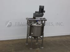 90 Gal. A & B Process Systems #TOPPER, Stainless Steel Tank, 36" diameter X 30" D x 20" Straight Side, 7-1/2