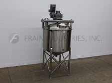 90 Gal. A & B Process Systems #TOPPER, Stainless Steel Tank, 36" diameter X 30" D x 20" Straight Side, 7-1/2