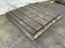 60" x 60" x 6" Thick T-Slotted Floor Plate, 5 Slots