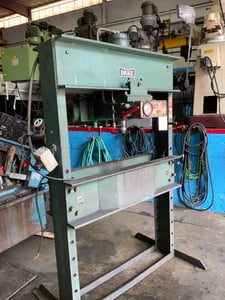75 Ton, Dake #5-075, H Frame Hydraulic Press, 10" Stroke, 48" x 16" Table, 2 HP