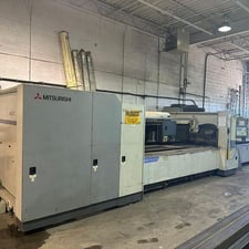 Mitsubishi #4015LVP-Plus, CO2 CNC laser, 4000 Watt, 5' x 10', dual pallet shuttle table