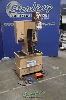 6 Ton, Haeger #H.P.6-B, insertion press, 18" throat, 8.5" ram adj., 8.5" adj stroke, electric foot control