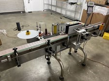 CVC #300C, Labeling Machine w/ Sanitary Conveyor, 5" Labeling Head